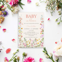 Baby in Bloom Wilde Bloem Meisje Baby Shower
