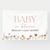 Baby In Bloom Wilde Bloem Meisje Baby Shower  Spandoek (Horizontaal)