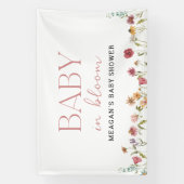 Baby In Bloom Wilde Bloem Meisje Baby Shower  Spandoek (Verticaal)