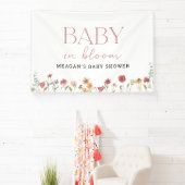 Baby In Bloom Wilde Bloem Meisje Baby Shower  Spandoek (Insitu)