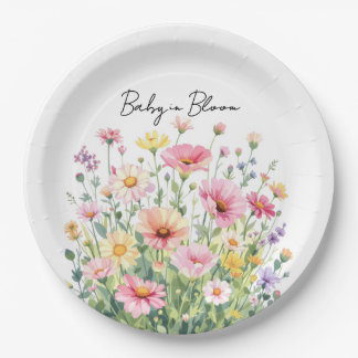 Baby in Bloom Wilde Bloem Papieren Bordje
