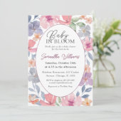 Baby in Bloom Wilde Bloem Waterverf Baby Shower Kaart (Staand voorkant)