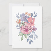 Baby in Bloom Wilde Bloem Waterverf Baby Shower Kaart (Achterkant)