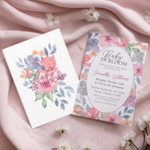 Baby in Bloom Wilde Bloem Waterverf Baby Shower