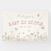 Baby in Bloom Wilde Bloemen Achtergrond Spandoek (Horizontaal)
