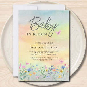 Baby in Bloom Wilde Bloemen Baby Borrel Kaart