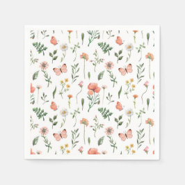 Baby in Bloom Wilde bloemen baby shower Servet