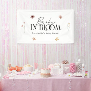 Baby in bloom wilde bloemen baby shower uitnodigin spandoek