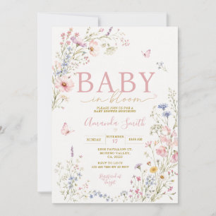 Baby in Bloom Wilde Bloemen Baby Shower Vlinder Kaart