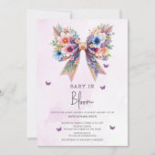 Baby in Bloom Wilde Bloemen Boog Meisje Baby Showe Kaart (Voorkant)