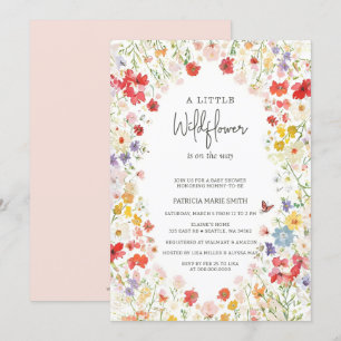 Baby in Bloom Wilde Bloemen Meisje Baby Shower Kaart