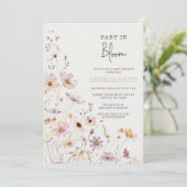 Baby in Bloom Wilde Bloemen Meisje Baby Shower Kaart (Staand voorkant)