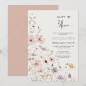 Baby in Bloom Wilde Bloemen Meisje Baby Shower Kaart (Voorkant / Achterkant)