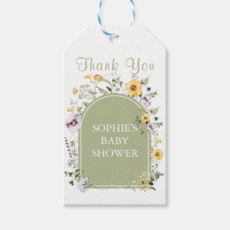 Baby In Bloom Wilde Bloemen Salie Groene Baby Borr Cadeaulabel