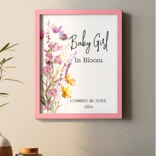 Baby in Bloom Wilde Bloemenshowers  Poster