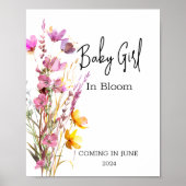 Baby in Bloom Wilde Bloemenshowers Poster (Voorkant)