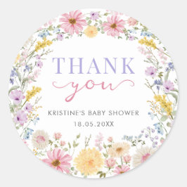 Baby in Bloom: Wilde Bloementuin Ronde Sticker