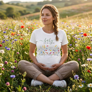 Baby in Bloom Wilde Bloemenweide Baby Shower T-shirt