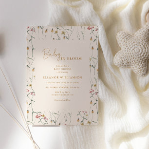 Baby in Bloom Wildebloemenweide Boho Baby Shower Kaart