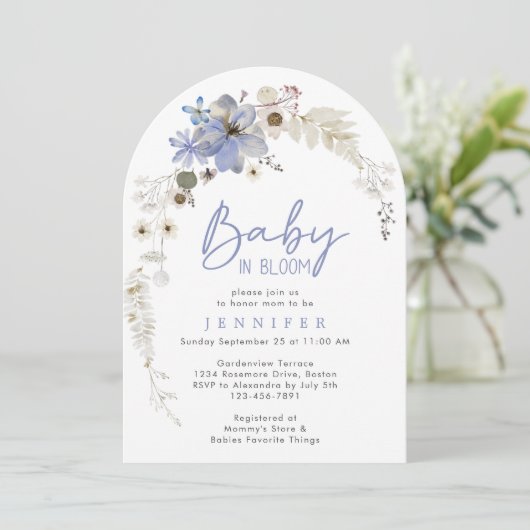 Baby in Bloom Wildflower Arch Baby shower Kaart (Staand voorkant)