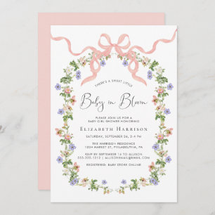 Baby in Bloom Wildflower Baby Meisje Douche Kaart