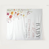 Baby in Bloom Wildflower Baby shower Achtergrond Wandkleed (Voorkant (horizontaal))