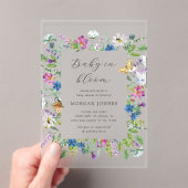 Baby in Bloom Wildflower Baby shower Acryl Uitnodigingen (Insitu (Draagbaar))