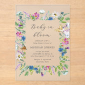 Baby in Bloom Wildflower Baby shower Acryl Uitnodigingen (Voorkant)