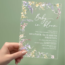 Baby in Bloom Wildflower Baby shower Acryl Uitnodigingen