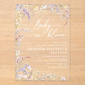 Baby in Bloom Wildflower Baby shower Acryl Uitnodigingen (Voorkant)