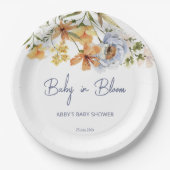 Baby in bloom wildflower baby shower afgedrukt papieren bordje (Voorkant)