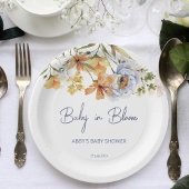 Baby in bloom wildflower baby shower afgedrukt papieren bordje