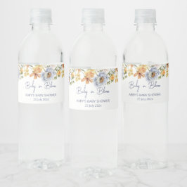 Baby in bloom wildflower baby shower afgedrukt waterfles etiket