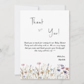 Baby in Bloom Wildflower Baby shower Bedankkaart (Voorkant)