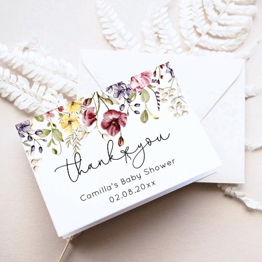 Baby in Bloom Wildflower Baby shower Bedankkaart
