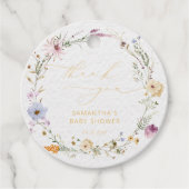 Baby in Bloom Wildflower Baby Shower Bedankt Bedankjes Labels (Voorkant)