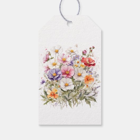 Baby in Bloom WildFlower Baby shower Bedankt Cadeaulabel (Achterkant)