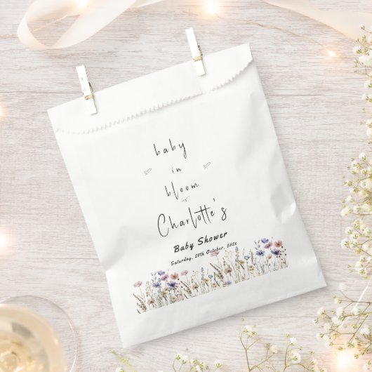 Baby in Bloom Wildflower Baby shower Bedankzakje (Geknipt)