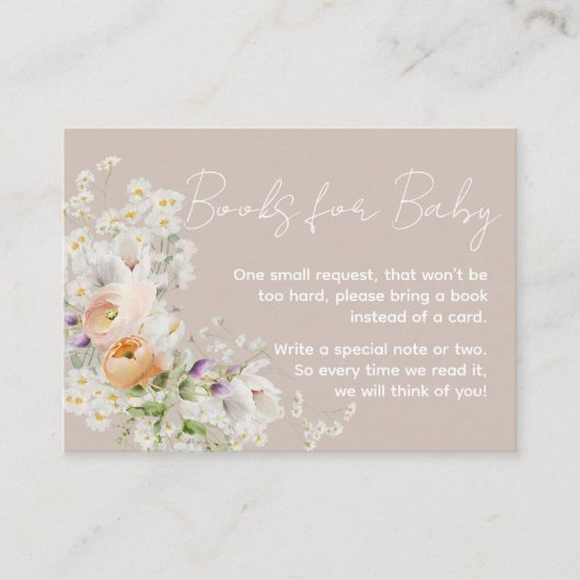 Baby in Bloom Wildflower Baby shower Book Request Informatiekaartje (Voorkant)