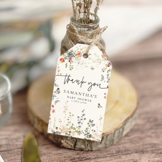 Baby in Bloom Wildflower Baby shower Cadeaulabel