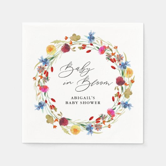 Baby in Bloom Wildflower Baby shower Custom Servet (Voorkant)