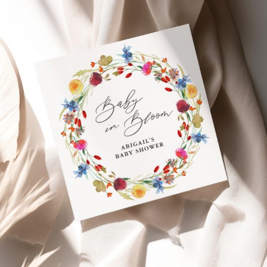 Baby in Bloom Wildflower Baby shower Custom Servet