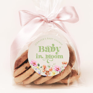 Baby in bloom wildflower baby shower dank u ronde sticker