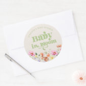 Baby in bloom wildflower baby shower dank u ronde sticker (Envelop)
