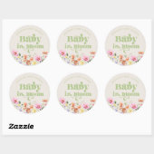 Baby in bloom wildflower baby shower dank u ronde sticker (Vel)