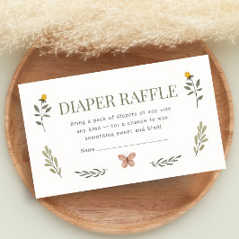Baby in Bloom Wildflower Baby Shower Diaper Raffle Informatiekaartje