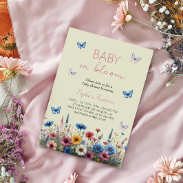 Baby in Bloom Wildflower Baby shower - Elegant Kaart