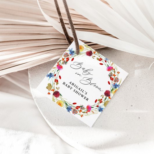 Baby in Bloom Wildflower Baby shower Favor Bedankjes Labels