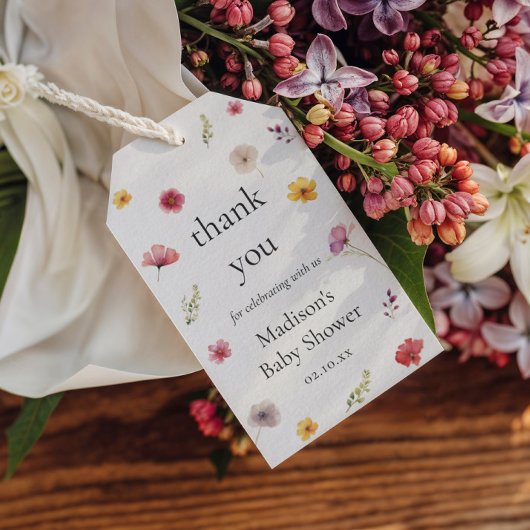 Baby in Bloom Wildflower Baby shower Favor Cadeaulabel