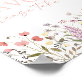 Baby In Bloom Wildflower Baby shower Favor Sign Poster (Hoek)